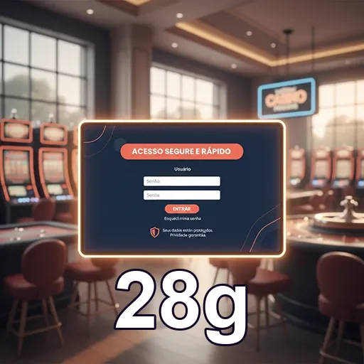 Tela da conta 28g com normas claras e acesso seguro